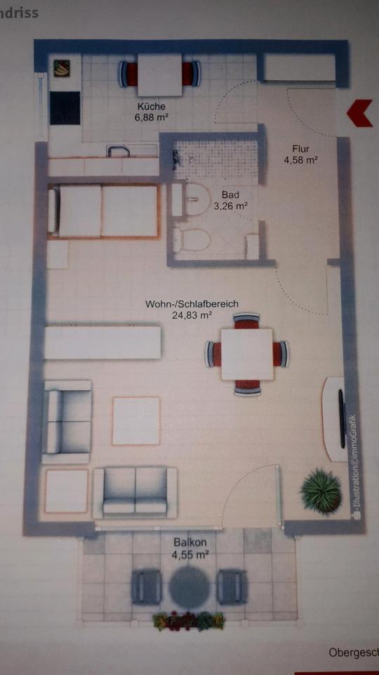Moderne 1 Zimmer Wohnung zu vermieten zimmer
