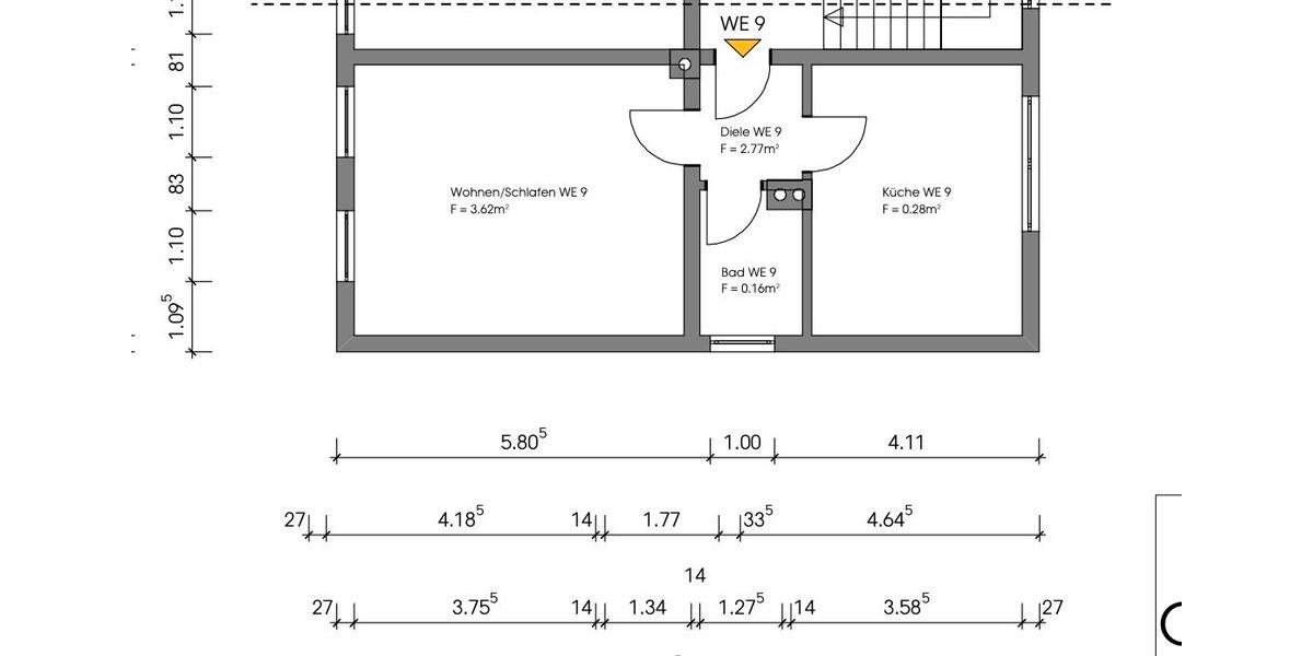 Etagenwohnung Bergkamen - 2 Zimmer, 42 m&sup2;, 465&euro; | Angebot:26588811