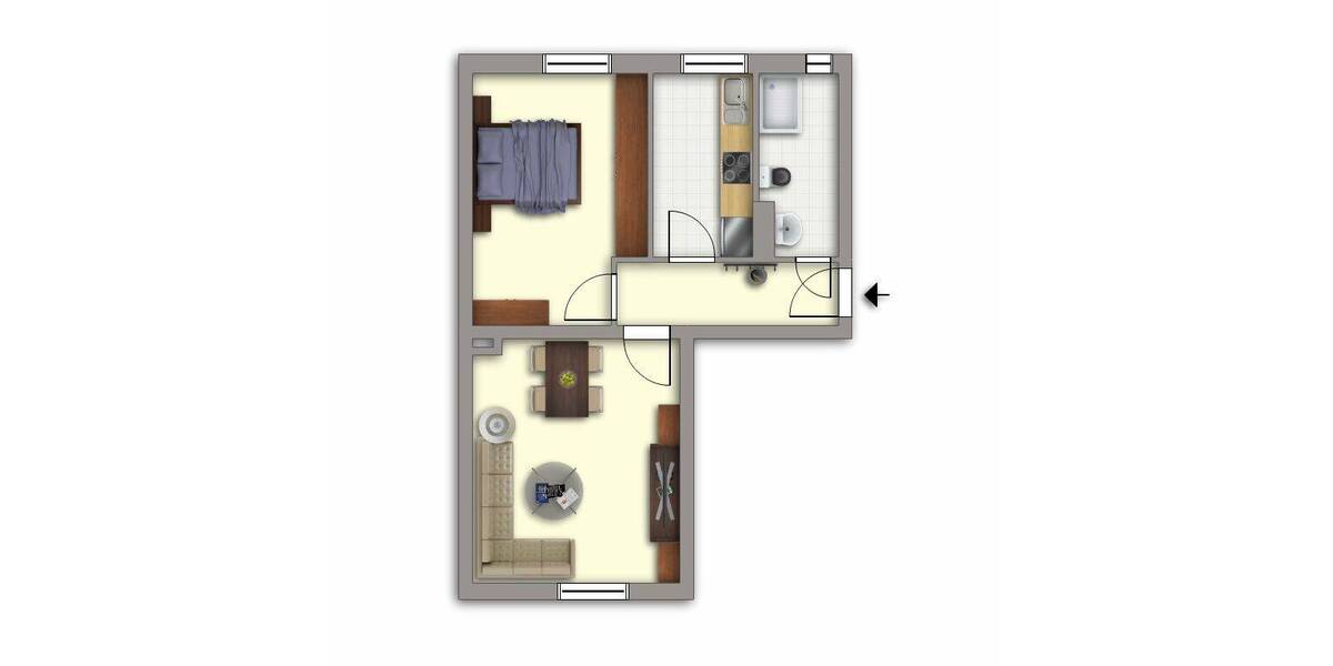 Etagenwohnung Brandenburg an der Havel Görden - 2 Zimmer, 45 m&sup2;, 375&euro; | Angebot:26804988