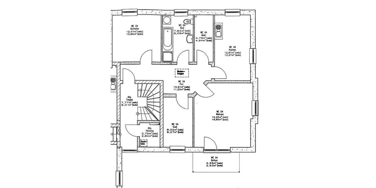 Etagenwohnung Ilmenau - 3 Zimmer, 76 m&sup2;, 684&euro; | Angebot:26051114