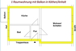 1-Raumwohnung mit Balkon in Köthen ! 1-ZKB - Etagenwohnung Köthen | Angebot:24858844
