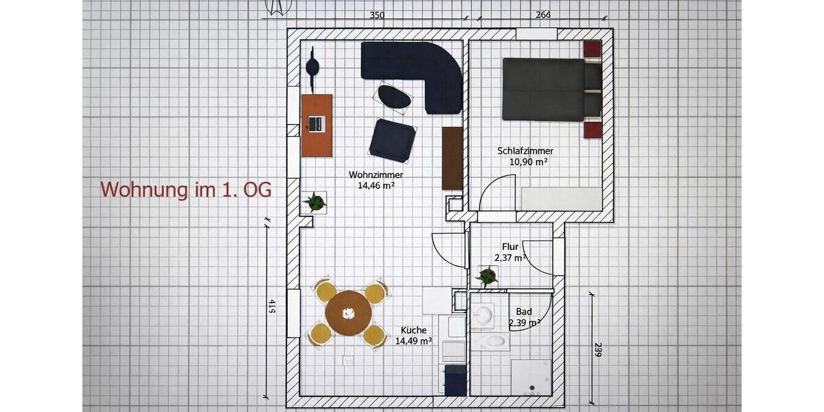 Erdgeschoßwohnung Eschwege - 2 Zimmer, 48 m&sup2;, 550&euro; | Angebot:24448227