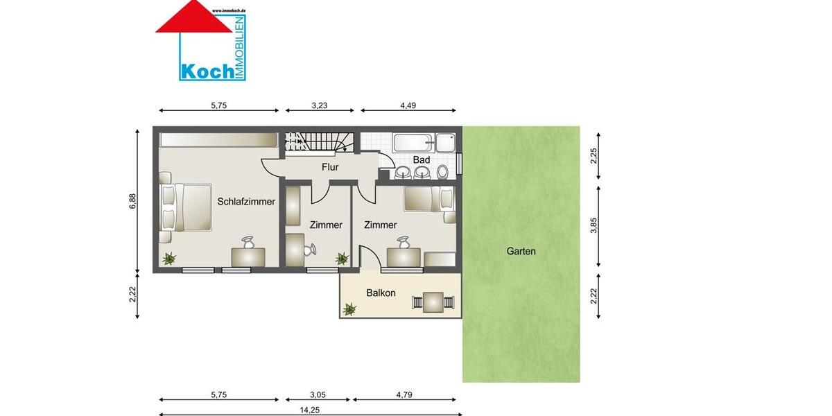 Große Doppelhaushälfte zur Miete in Rheinstetten-Forchheim 4 zimmer