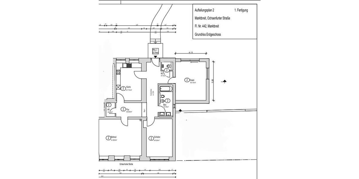 Erstbezug! Großzügige 3-Zimmer Whg mit Garten und Terrasse - Erdgeschoßwohnung Marktbreit | Angebot:26157442