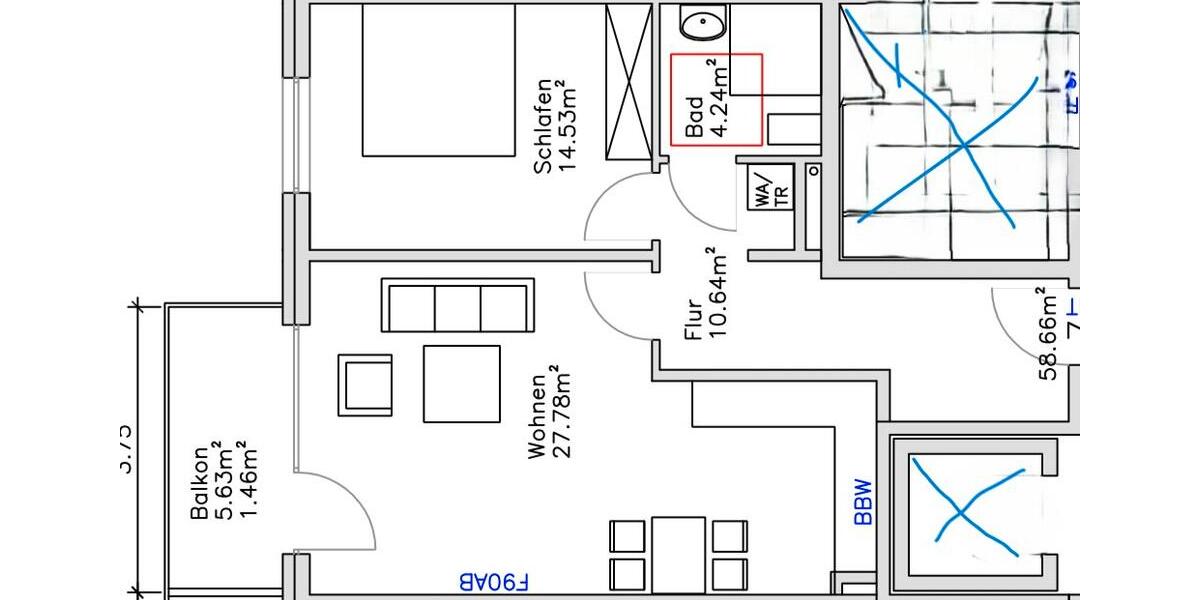 Etagenwohnung Dortmund Huckarde - 2 Zimmer, 59 m&sup2;, 339&euro; | Angebot:26699612