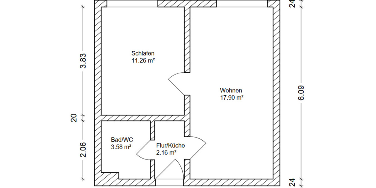 Etagenwohnung Markranstädt - 2 Zimmer, 35 m&sup2;, 420&euro; | Angebot:24813079