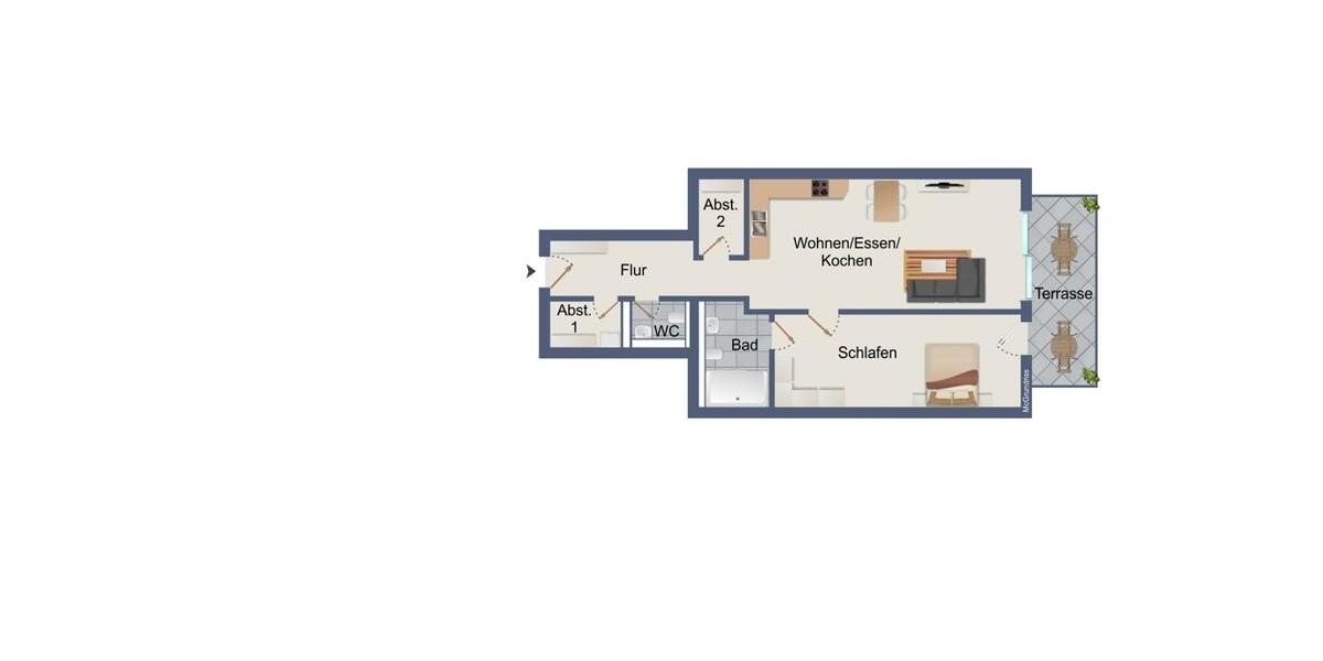 Erdgeschoßwohnung Gevelsberg - 2 Zimmer, 87 m&sup2;, 995&euro; | Angebot:22943812