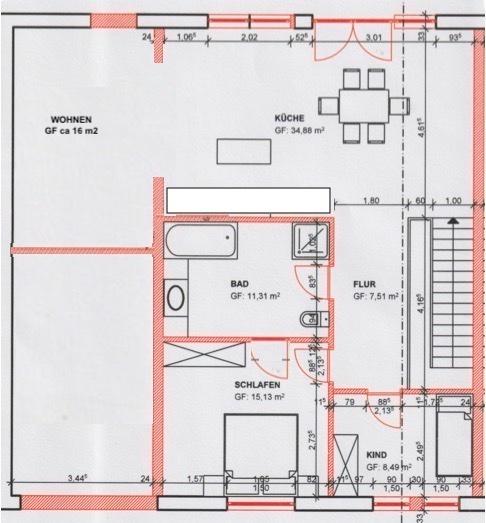 Etagenwohnung Stapel - 3 Zimmer, 100 m&sup2;, 950&euro; | Angebot:26342016
