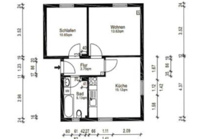 Wohnung Erndtebrück - 2 Zimmer, 49 m&sup2;, 390&euro; | Angebot:25455013