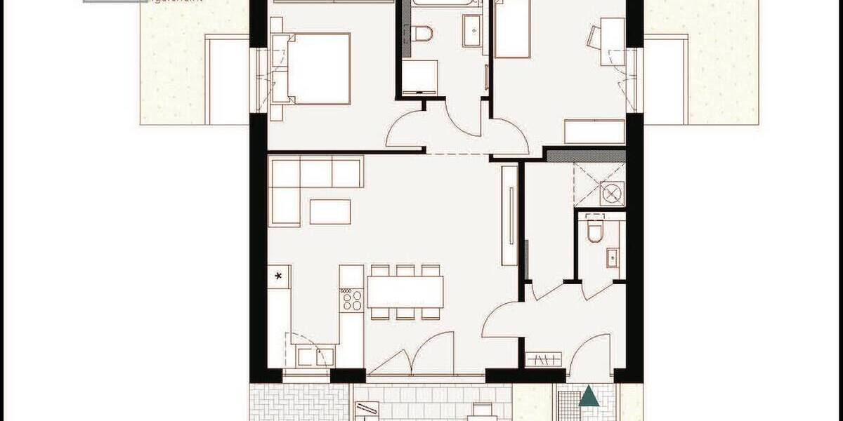 Etagenwohnung Igersheim - 3 Zimmer, 88 m&sup2;, 980&euro; | Angebot:26037100