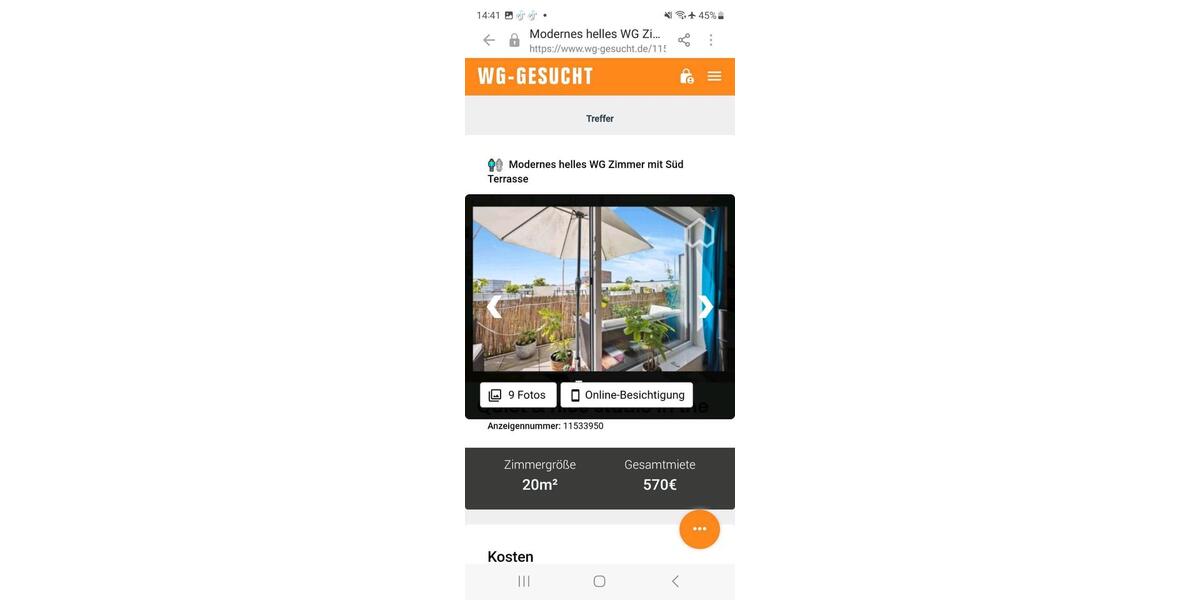 Wohnen auf Zeit Hamburg Wandsbek - 2 Zimmer, 76 m&sup2;, 475&euro; | Angebot:26690728