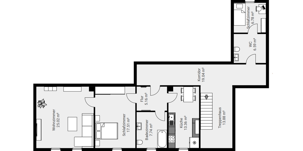 Etagenwohnung Breitenbrunn/Erzgebirge Erzgebirge - 3.5 Zimmer, 74 m&sup2;, 408&euro; | Angebot:23663526
