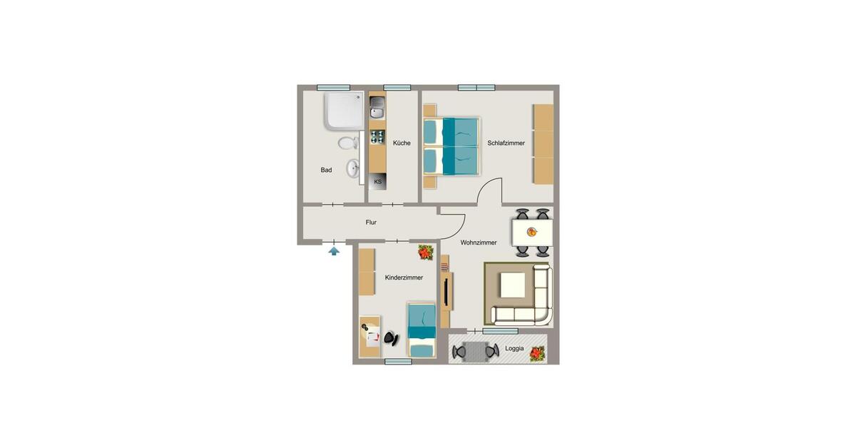Etagenwohnung Dortmund Grevel - 3.5 Zimmer, 62 m&sup2;, 475&euro; | Angebot:26641592