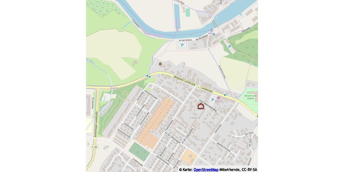 Etagenwohnung Greifswald Eldena - 2 Zimmer, 60 m&sup2;, 678&euro; | Angebot:25790822