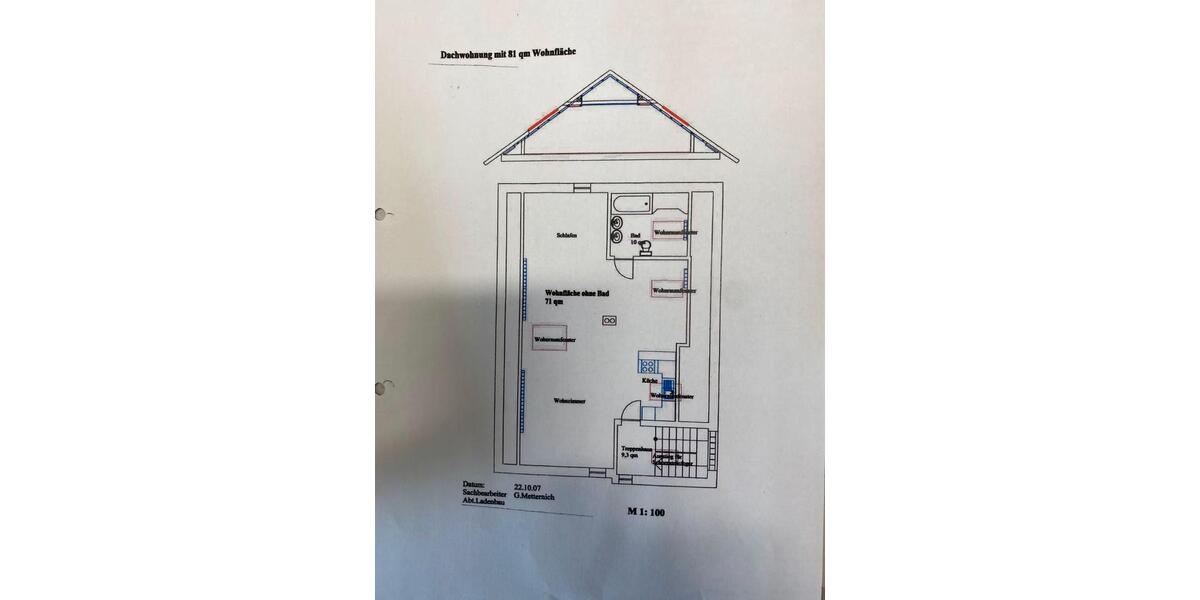 Dachgeschoßwohnung Gebsattel - 1 Zimmer, 71 m&sup2;, 660&euro; | Angebot:26086246
