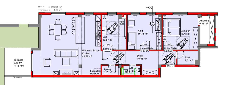 Terrassenwohnung Bad Sobernheim - 3 Zimmer, 125 m&sup2;, 1.350&euro; | Angebot:26568277