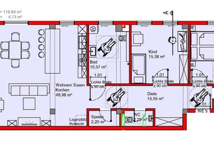 Wohnung Bad Sobernheim - 3 Zimmer, 125 m&sup2;, 1.350&euro; | Angebot:26568277