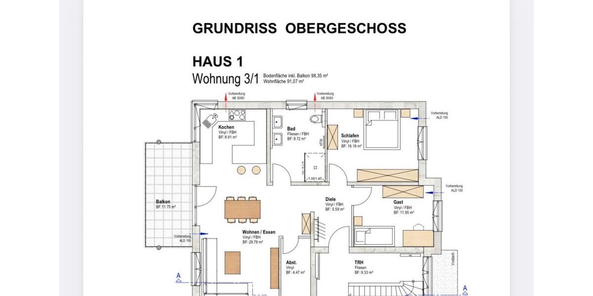 Etagenwohnung Sulz am Neckar - 3.5 Zimmer, 91 m&sup2;, 990&euro; | Angebot:26649578