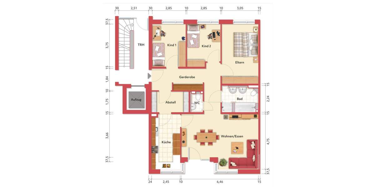 Etagenwohnung Stuttgart Weilimdorf - 4 Zimmer, 106 m&sup2;, 1.600&euro; | Angebot:25708291