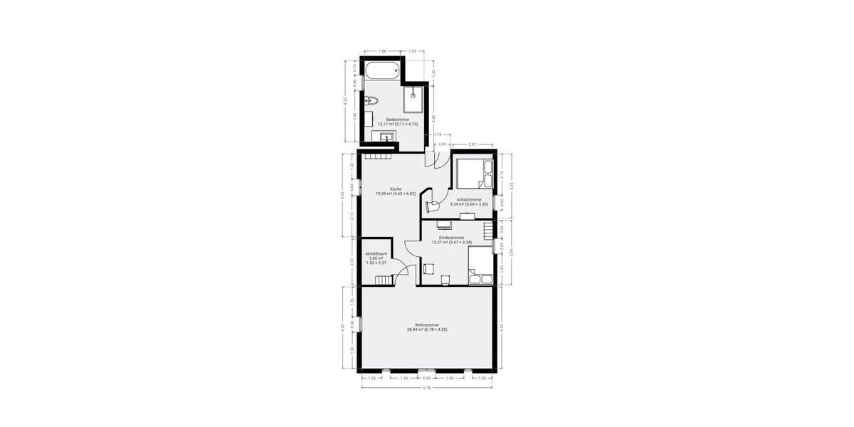 Dachgeschoßwohnung Nauen - 3 Zimmer, 73 m&sup2;, 800&euro; | Angebot:26042172