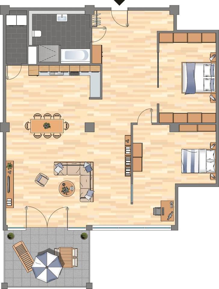 Jetzt 3-Raumloft im modernen Tabakquartier sichern.Parkett, EBK und großer Balkon! zimmer