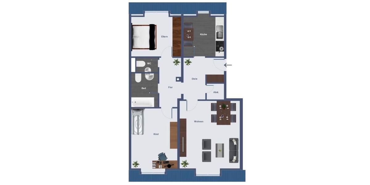 Dachgeschoßwohnung Ansbach - 3 Zimmer, 90 m&sup2;, 1.300&euro; | Angebot:25843228