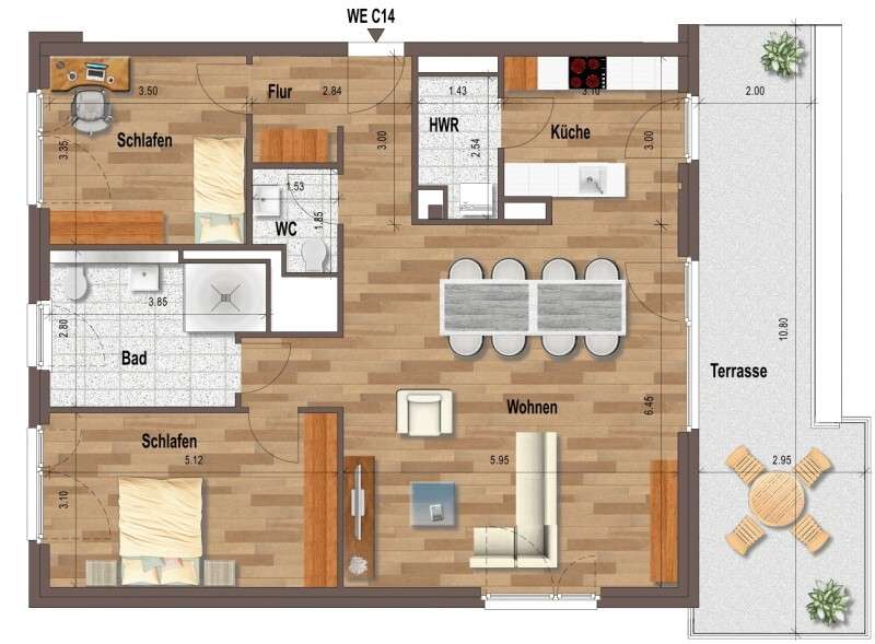 Etagenwohnung Mönchengladbach - 3 Zimmer, 113 m&sup2;, 1.580&euro; | Angebot:26586299