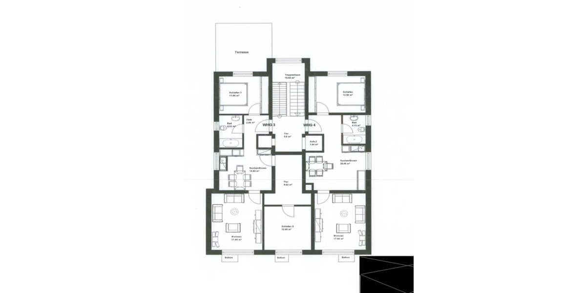 Etagenwohnung Bad Nauheim - 4 Zimmer, 73 m&sup2;, 1.850&euro; | Angebot:25167348