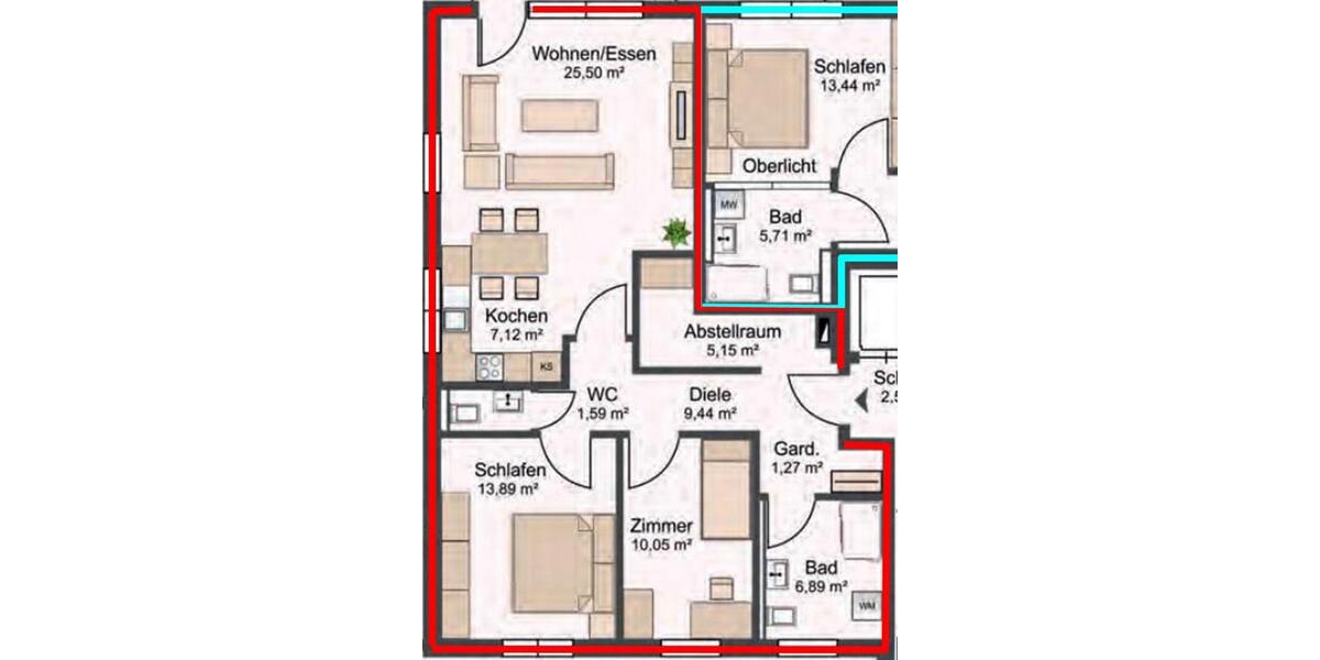 Etagenwohnung Bredstedt - 3 Zimmer, 84 m&sup2;, 924&euro; | Angebot:26011954