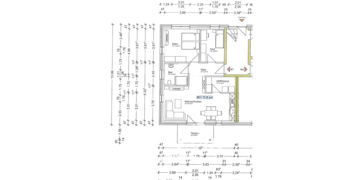 Erdgeschoßwohnung Apen - 3 Zimmer, 72 m&sup2;, 800&euro; | Angebot:23630678