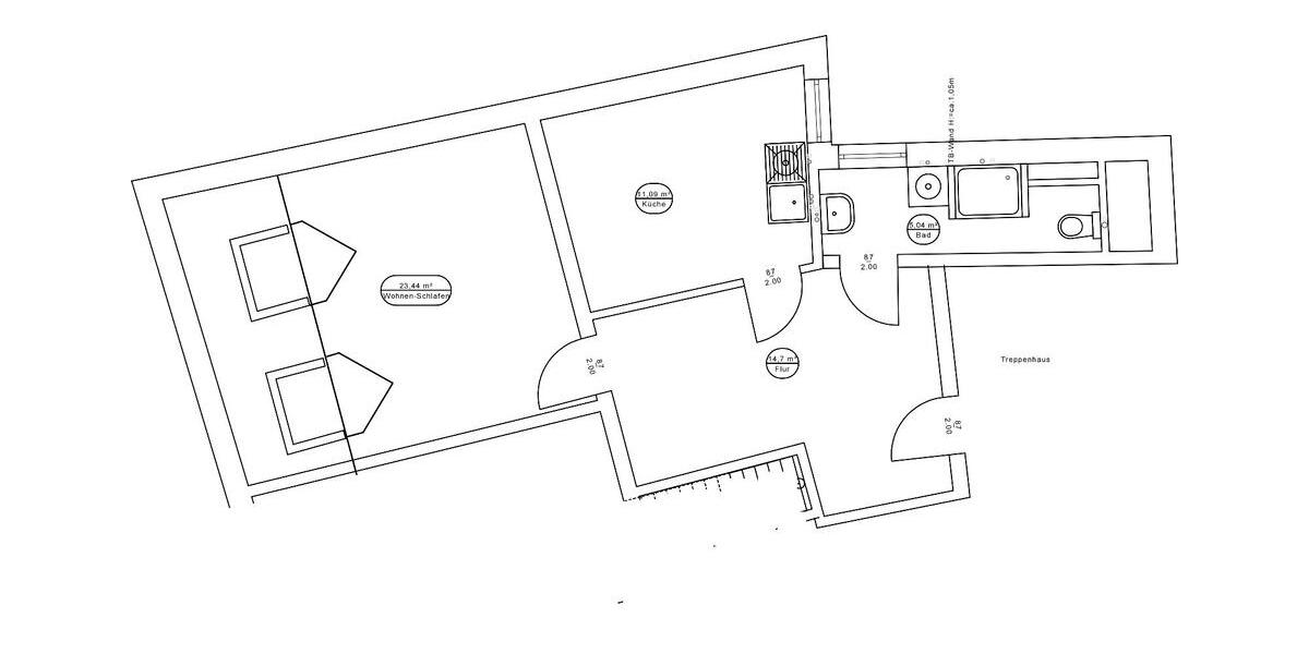 Dachgeschoßwohnung Lößnitz - 1 Zimmer, 49 m&sup2;, 395&euro; | Angebot:26350224