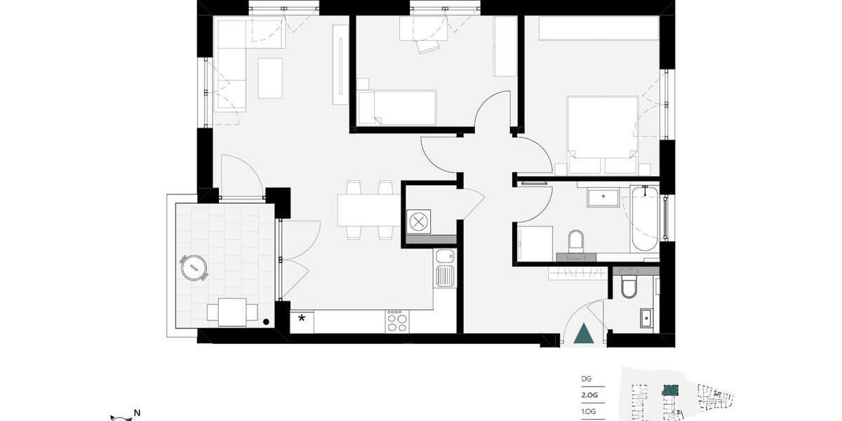 Etagenwohnung Öhringen - 3 Zimmer, 82 m&sup2;, 1.200&euro; | Angebot:24778376