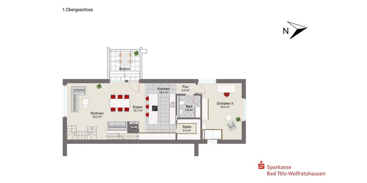 Doppelhaushälfte Bad Tölz - 4 Zimmer, 150 m&sup2;, 2.100&euro; | Angebot:25362103