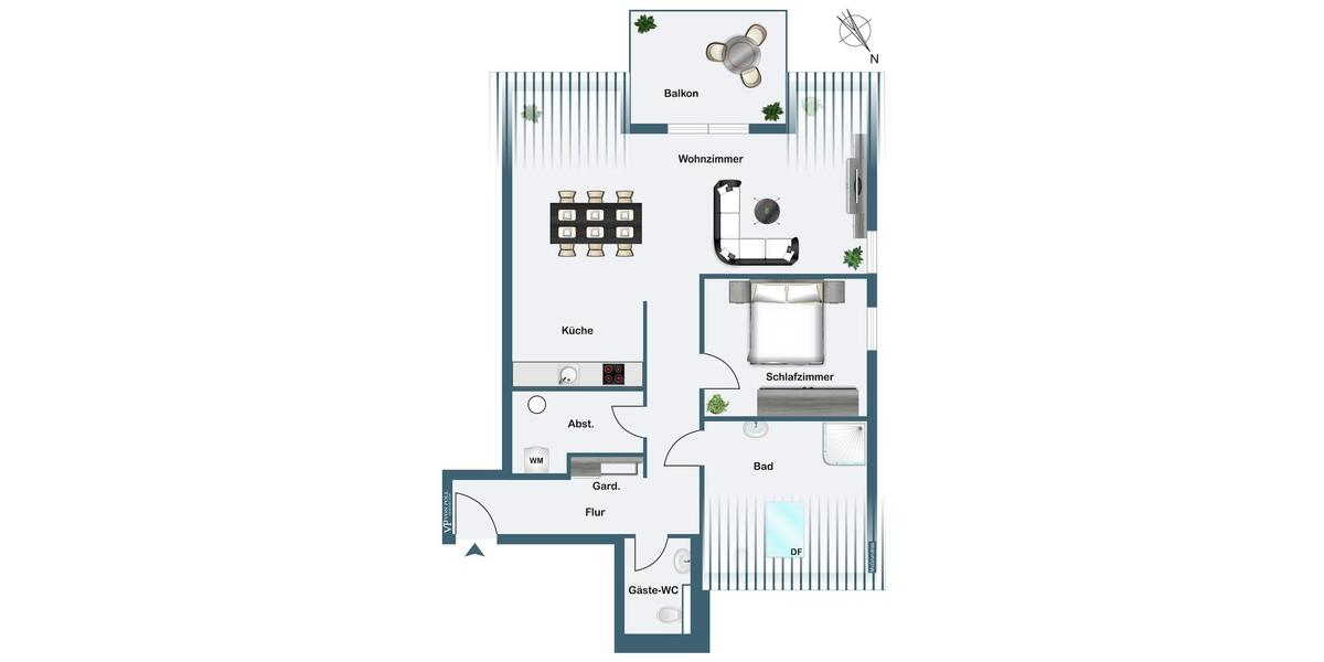 Dachgeschoßwohnung Steinhagen - 2 Zimmer, 80 m&sup2;, 920&euro; | Angebot:25491123