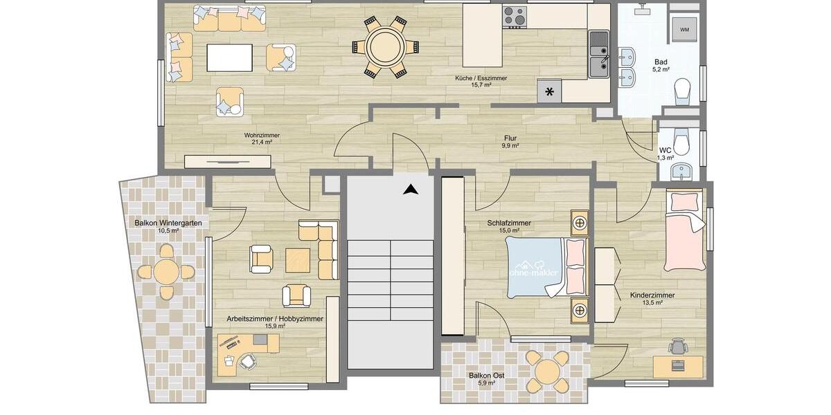 Etagenwohnung Grafenau - 4 Zimmer, 106 m&sup2;, 1.391&euro; | Angebot:26695034