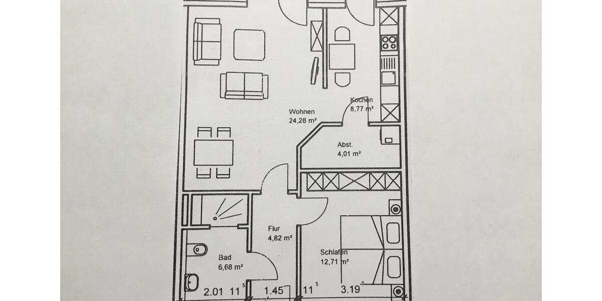 Erdgeschoßwohnung Petershagen - 2 Zimmer, 64 m&sup2;, 590&euro; | Angebot:25941034