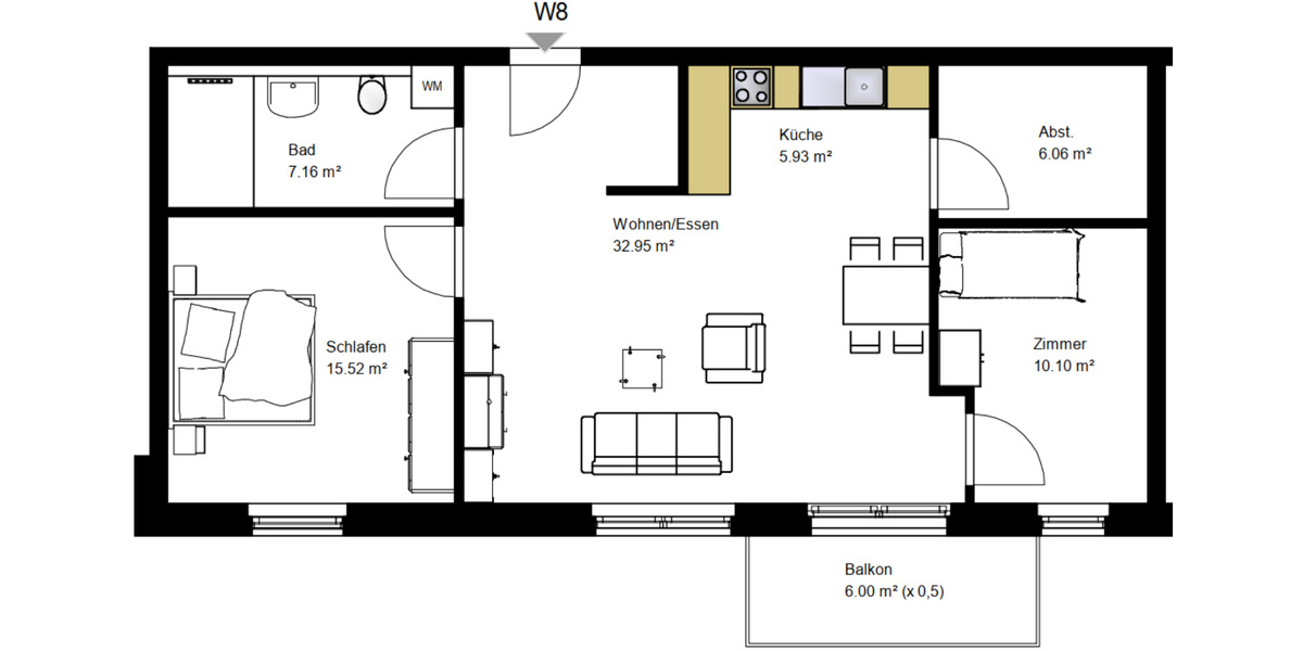 3-Zimmer Wohnung in Husby zu vermieten 3 zimmer