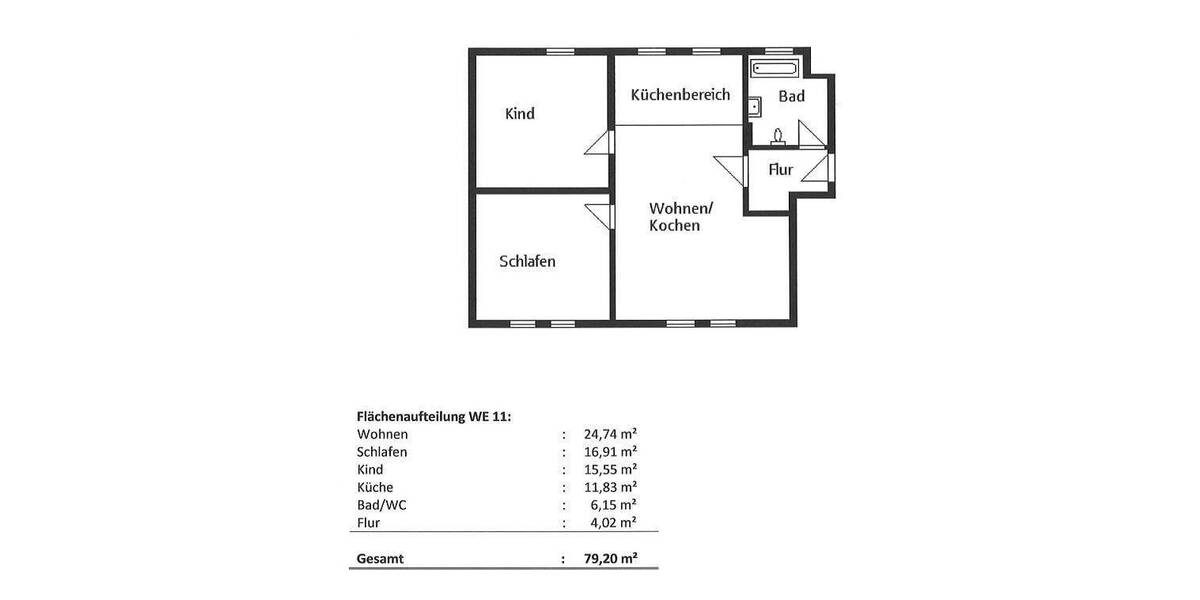 Etagenwohnung Eilenburg Eilenburg-Berg - 3 Zimmer, 79 m&sup2;, 550&euro; | Angebot:25691535