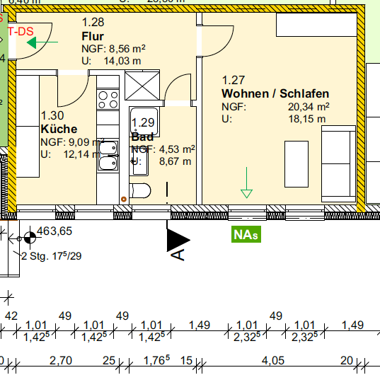 Erdgeschoßwohnung Brand-Erbisdorf Erbisdorf - 1 Zimmer, 45 m&sup2;, 295&euro; | Angebot:23690989