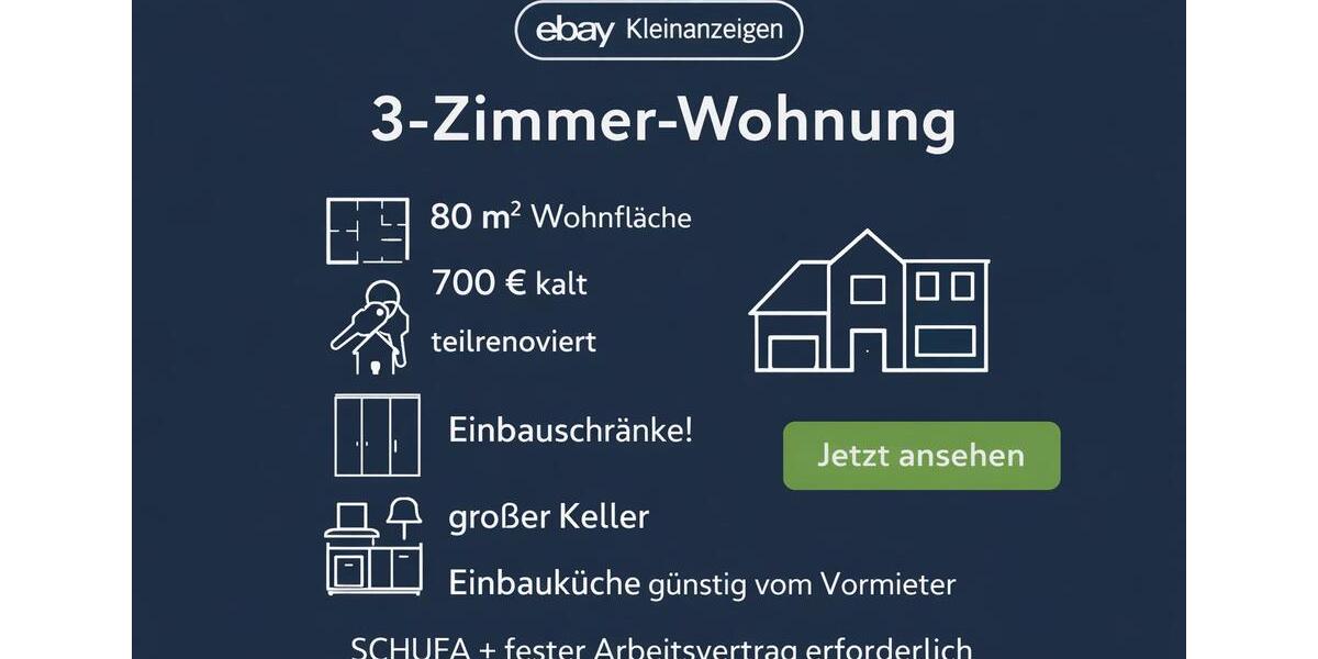 Etagenwohnung Gronau (Westfahlen) - 3 Zimmer, 80 m&sup2;, 700&euro; | Angebot:25226726