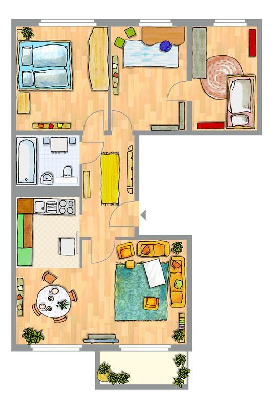 4 -Zimmerwohnung mit Balkon in ruhiger Wohnlage zimmer
