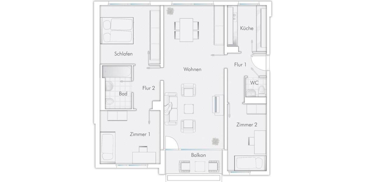 Erdgeschoßwohnung Koblenz Karthause - 4 Zimmer, 88 m&sup2;, 830&euro; | Angebot:26006107