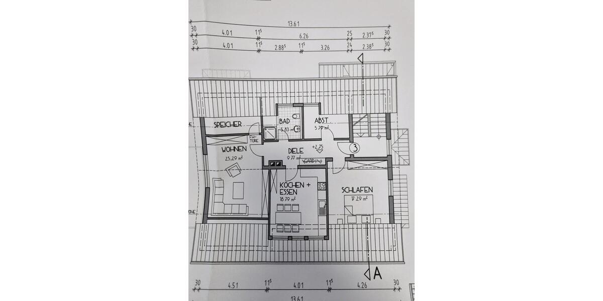 Dachgeschoßwohnung Büchlberg - 3 Zimmer, 85 m&sup2;, 950&euro; | Angebot:24858780