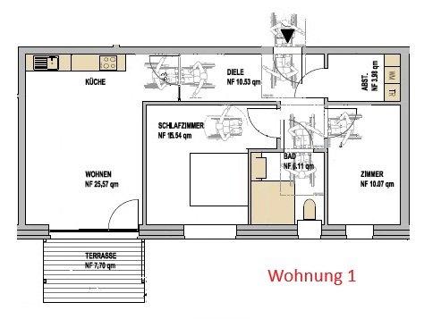 Erdgeschoßwohnung Wanna - 3 Zimmer, 75 m&sup2;, 860&euro; | Angebot:26579205