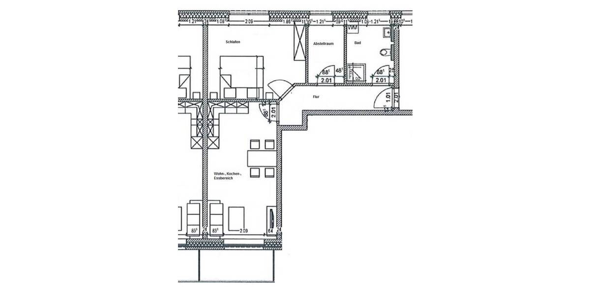 Etagenwohnung Brandenburg an der Havel Neustadt - 2 Zimmer, 72 m&sup2;, 720&euro; | Angebot:26160416