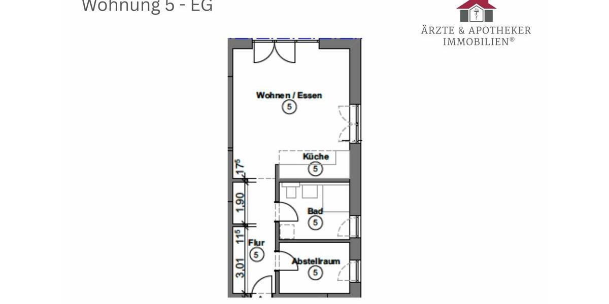 Erdgeschoßwohnung Tostedt - 1.5 Zimmer, 60 m&sup2;, 790&euro; | Angebot:25919265
