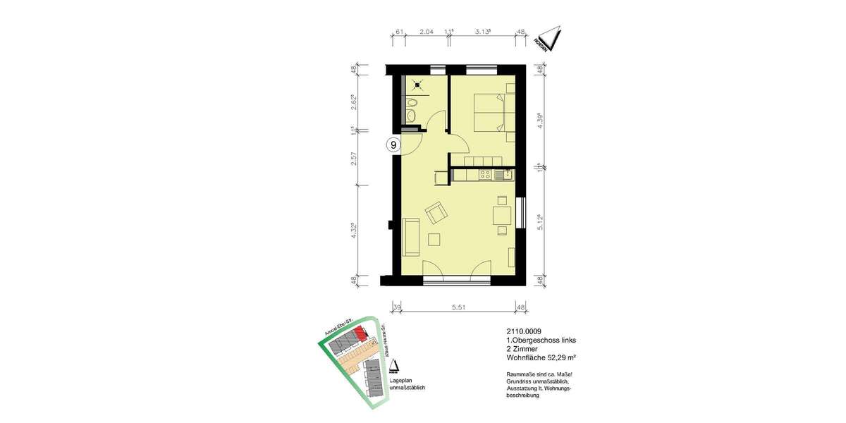 Wohnung zum Mieten in Heide 650 € 52.29 m² 2 zimmer