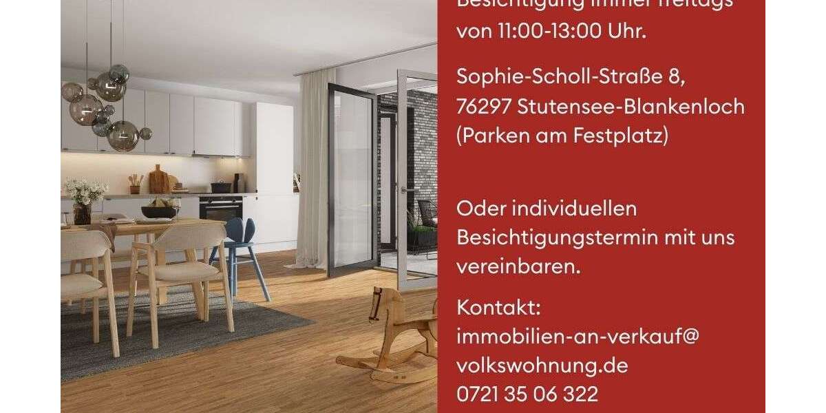 Etagenwohnung Stutensee Blankenloch - 4 Zimmer, 99 m&sup2;, 1.431&euro; | Angebot:21209723