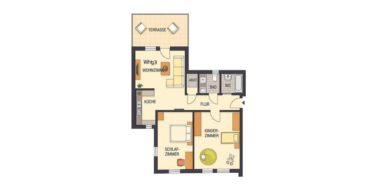 Etagenwohnung Brunsbüttel Brunsbüttel-Süd - 3 Zimmer, 69 m&sup2;, 501&euro; | Angebot:24631998