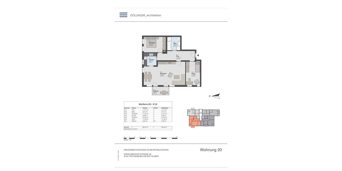 Etagenwohnung Rothenburg ob der Tauber - 3 Zimmer, 80 m&sup2;, 800&euro; | Angebot:25964180